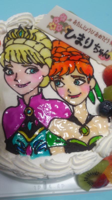 アナと雪の女王のイラストケーキ 館山市 ピース製菓のお菓子便り