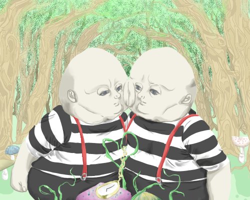 ポパイズのイラストブログ アリス イン ワンダーランドの双子