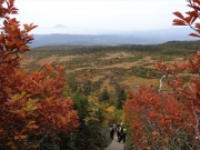 毛無岱木段から紅葉と岩木山眺望