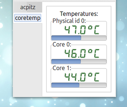 XSensors Ubuntu CPUの温度 コアごとの温度